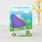 Aangepaste Gefeliciteerd Nieuwe Baby / Aankomst Kaart (Gele Bloem)