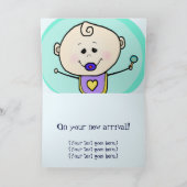 Aangepaste Gefeliciteerd Nieuwe Baby Wenskaart Kaart (Binnen)