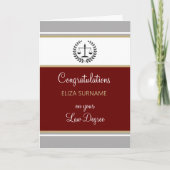 Aangepaste, Gefeliciteerd Recht diploma Afstuderen Kaart (Voorkant)