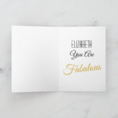 Aangepaste Gefeliciteerd Verjaardag Gouden Glitter Kaart (Binnen)