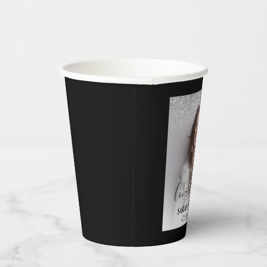 Aangepaste Gefeliciteerde Foto Papieren Bekers (Rechts)