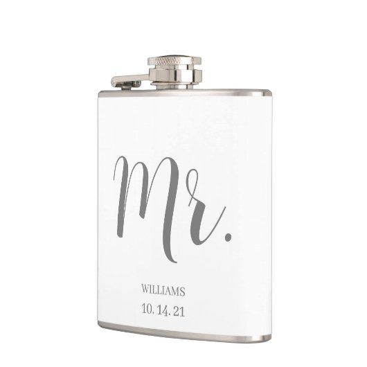 Aangepaste gegromde bruiloft heupfles (Links)