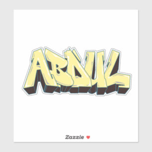 Aangepaste gehakte "Abdul" Graffiti Vinyl Sticker