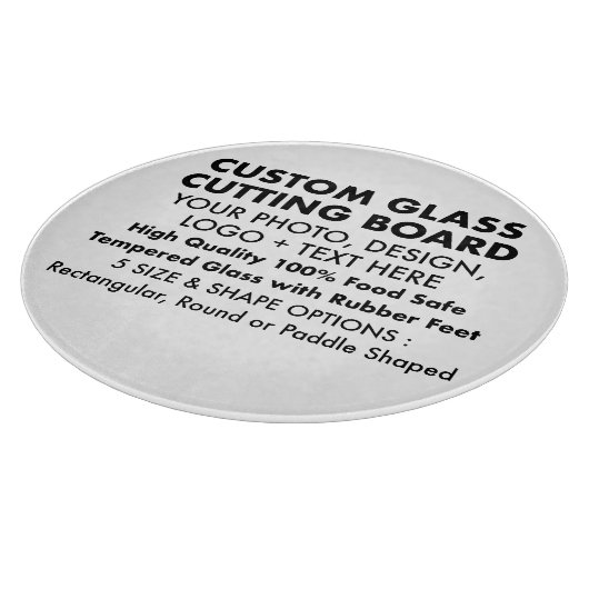 Aangepaste Gehard Glas Snijplank - 12" Rond (Hoek)