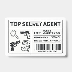 Aangepaste Geheime Agent Spion ID Kaart Nieuwigh Badge