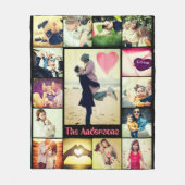 Aangepaste geheugenfotoquilt voor familie fleece deken (Voorkant)