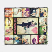 Aangepaste geheugenfotoquilt voor familie fleece deken (Voorkant (Horizontaal))