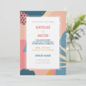 Aangepaste geheugenstijl Abstract Gold Pink & Blau Kaart (Staand voorkant)