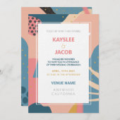 Aangepaste geheugenstijl Abstract Gold Pink & Blau Kaart (Voorkant / Achterkant)