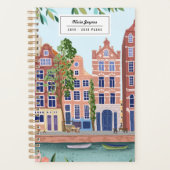 Aangepaste geïllustreerde Amsterdam reis cadeau 20 Planner (Voorkant)