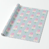 Aangepaste, geïllustreerde bruidstaart Gefelicitee Cadeaupapier (Uitgerold)