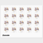 Aangepaste geïllustreerde suikerbloem eierkeukenba vierkante sticker (Vel)