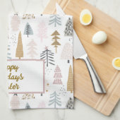Aangepaste Geïllustreerde Winter Bomen Keuken Hand Theedoek (Quarter Fold)