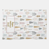 Aangepaste Geïllustreerde Winter Bomen Keuken Hand Theedoek (Horizontaal)