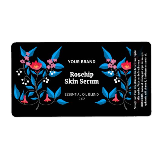 Aangepaste geïllustreerde zwarte productetiketten etiket (Voorkant)