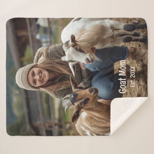 Aangepaste Geit Lover Sherpa Deken Geit Mam Gesche (Voorkant (horizontaal))