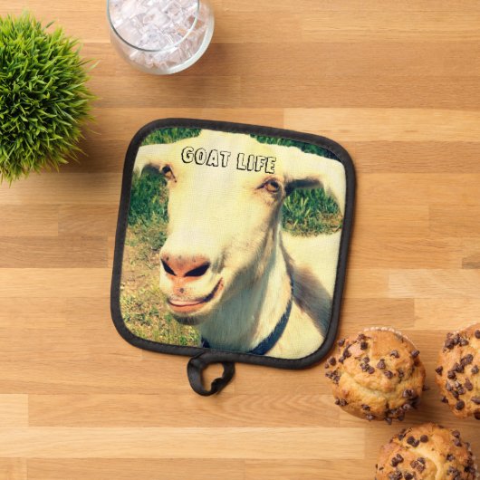Aangepaste geitenpothouder pannenlap (Top down)