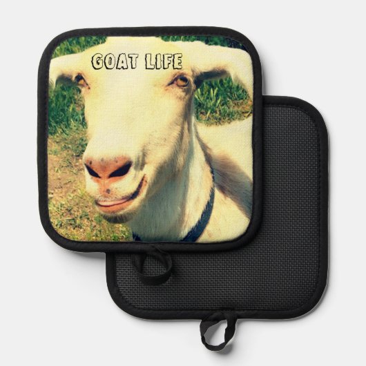 Aangepaste geitenpothouder pannenlap (Voorkant / Achterkant)