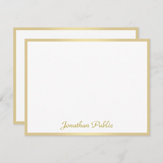 Aangepaste gekalligrafeerde Sjabloon gouden script (Voorkant / Achterkant)