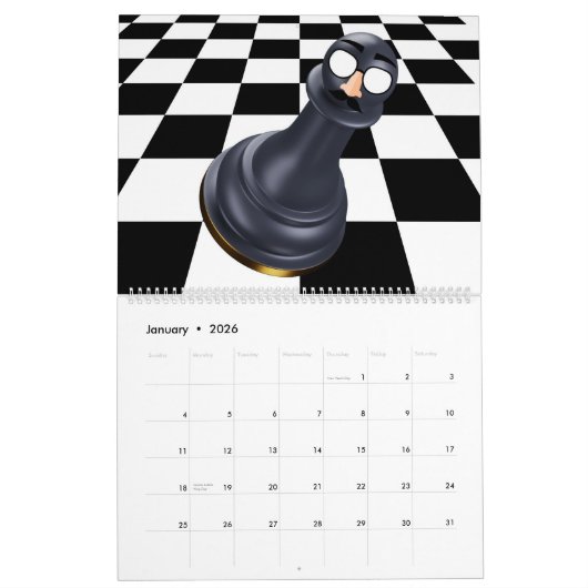 Aangepaste Gekke Chess Kalender (Jan 2026)