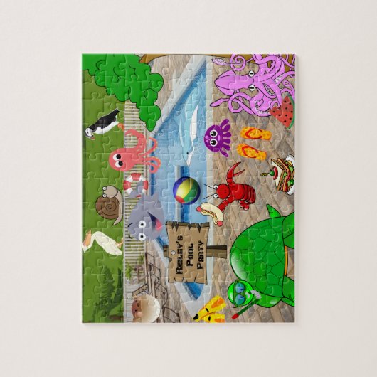 Aangepaste Gekke kinderpool Legpuzzel (Verticaal)