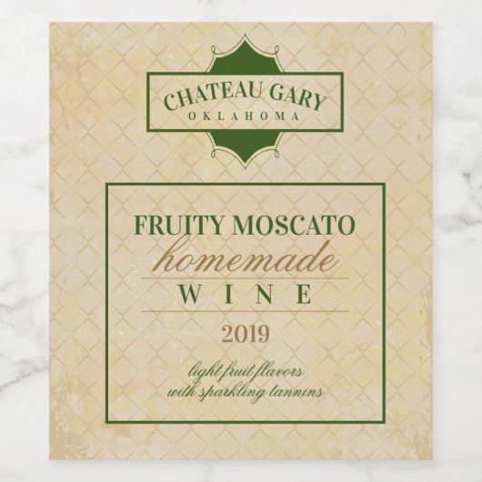 Aangepaste gekleurde gerijpte zelfgemaakte wijn ge wijn etiket (Enkel label)