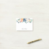 Aangepaste gekleurde Waterverf bloemen Post-it® Notes (Op bureau)
