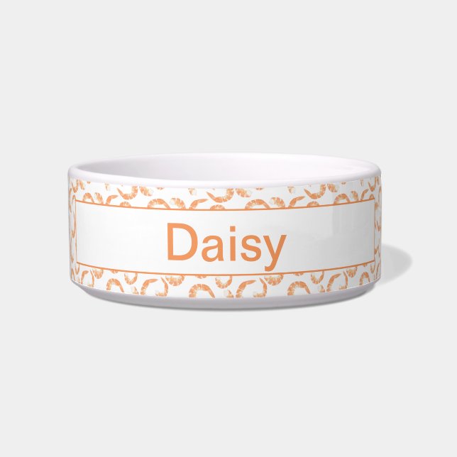 Aangepaste gekookte garnalenstaarten - White Pet B Voerbakje (Voorkant)