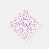 Aangepaste gekoppelde Paarse harten patroonpatrone Servet (Hoek)