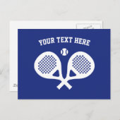 Aangepaste gekruiste rackets logo padel tennis ans briefkaart (Voorkant / Achterkant)
