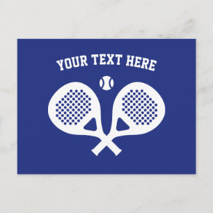 Aangepaste gekruiste rackets logo padel tennis ans briefkaart