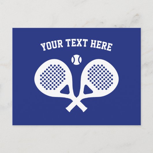 Aangepaste gekruiste rackets logo padel tennis ans briefkaart (Voorkant)
