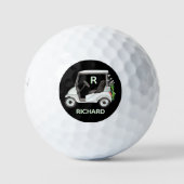 Aangepaste gelaagde monogramkart ClubsVoornaam Golfballen (Voorkant)