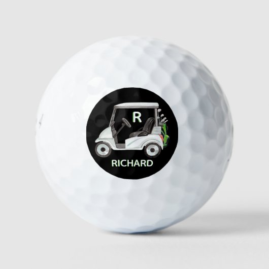 Aangepaste gelaagde monogramkart ClubsVoornaam Golfballen (Voorkant)