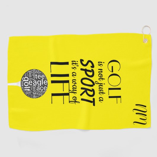 Aangepaste Gele Aangepaste Golfhanddoeken Golfhanddoek (Horizontaal)