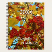 Aangepaste gele bladeren rode bessen boom kroon fo planner (Voorkant)