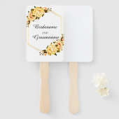 Aangepaste gele bruiloft Set van fans Handwaaier (Voorkant en achterkant)