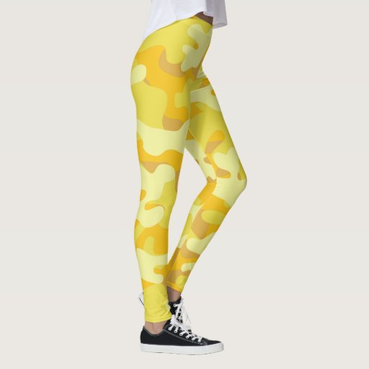 Aangepaste gele Camouflage-Leggings Leggings (Rechts)