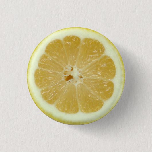 Aangepaste Gele Citroen Schijf Macro Foto Knop Ronde Button 3,2 Cm (Voorkant)