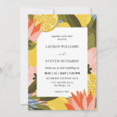 Aangepaste Gele Citroenbloesem Fancy bruiloft Kaart (Voorkant)