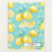 Aangepaste Gele Citroenen Lichtblauw Planner (Voorkant)