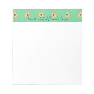 Aangepaste gele-Daisy Border-laptops Notitieblok