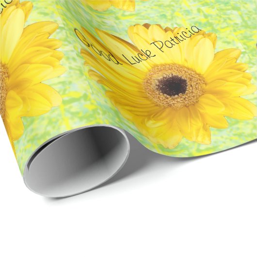 Aangepaste gele foto van de Daisy Cadeaupapier (Rol Hoek)