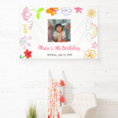 Aangepaste gele gele verjaardagsbanner paars spandoek (Insitu)