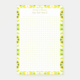 Aangepaste gele groene stip Grid Student Gift Plan Post-it® Notes