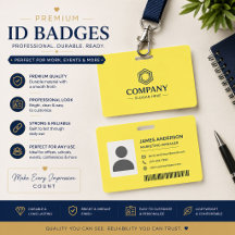 Aangepaste gele ID-badge | Moderne naamkaart