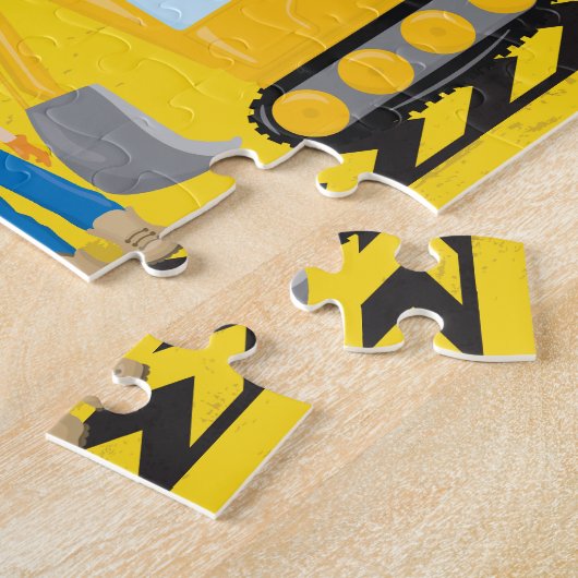 Aangepaste gele Kinderen voor bouwwagens Legpuzzel (Zijkant)