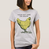 Aangepaste  gele kippen pluimveehouderij t-shirt (Voorkant)