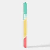 Aangepaste gele koraal donkerblauw Aqua Green Stri iPhone Hoesje (Rechterkant)