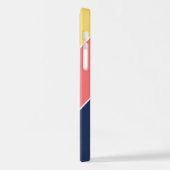 Aangepaste gele koraal donkerblauw Aqua Green Stri iPhone Hoesje (Linkerkant)